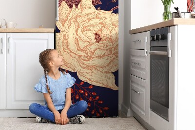 Magnetic fridge cover Dark floral pattern