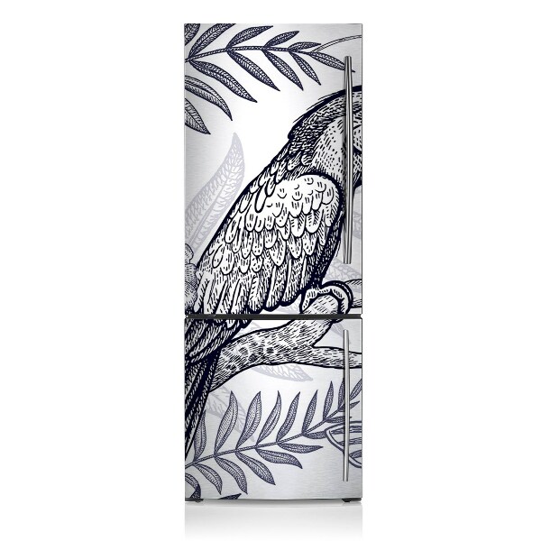 Magnetic fridge cover Sketched parrot