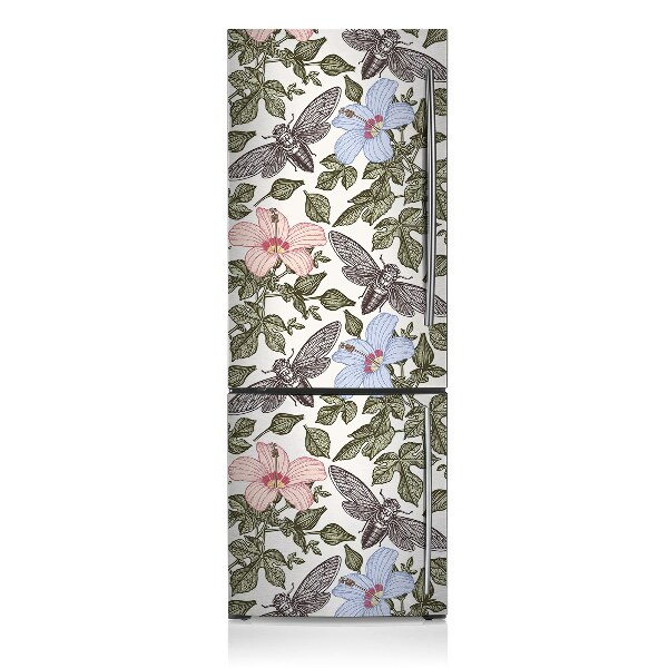 Magnetic fridge cover Butterflies and flowers