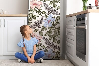 Magnetic fridge cover Butterflies and flowers