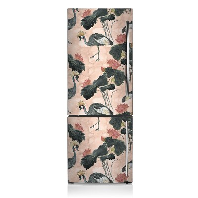 Magnetic fridge cover Chinese cranes