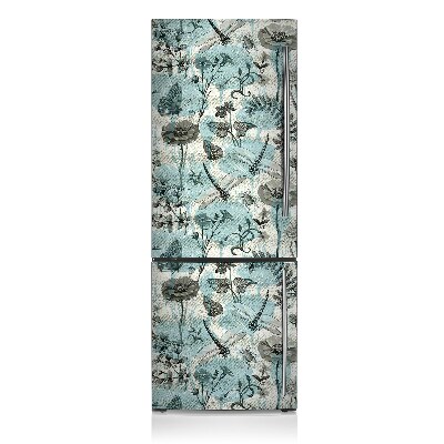 Decoration fridge cover Flowers and dragonflies