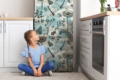 Decoration fridge cover Flowers and dragonflies