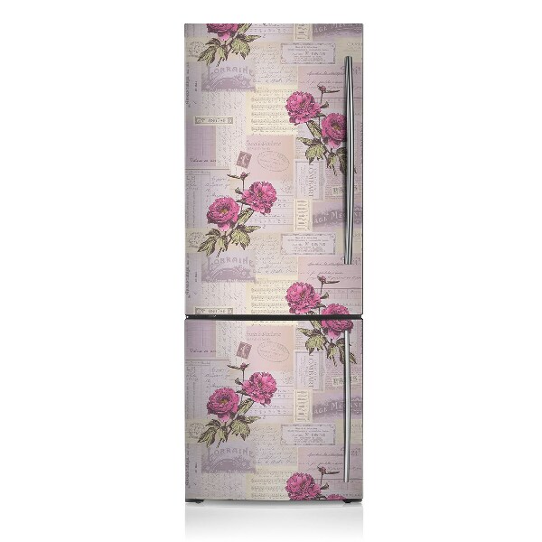 Decoration fridge cover Paper and peonies