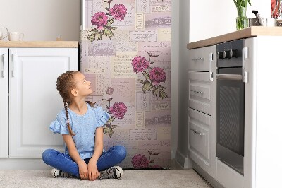 Decoration fridge cover Paper and peonies