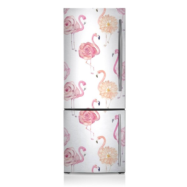 Decoration fridge cover Flamingo flowers
