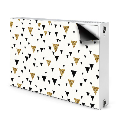 Magnetic radiator mat Gold and black triangles