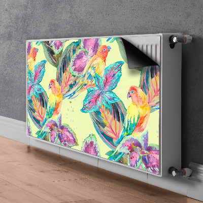 Radiator cover Colorful parrots