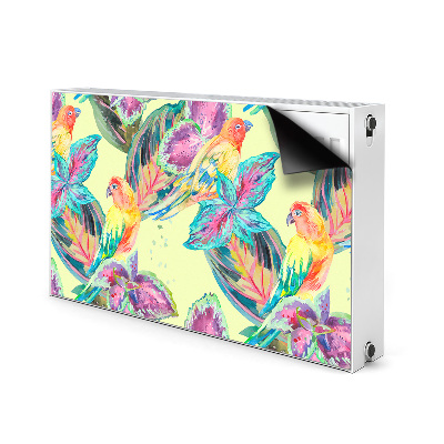 Radiator cover Colorful parrots