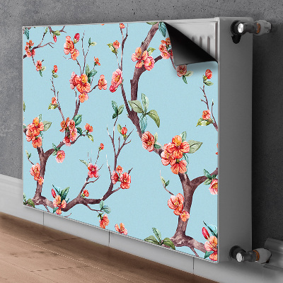 Printed radiator mat A blooming tree