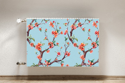 Printed radiator mat A blooming tree