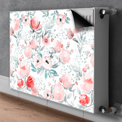 Magnetic radiator cover Painted poppies