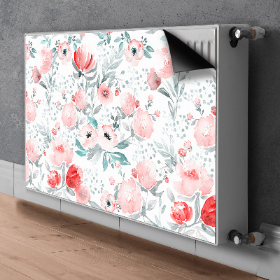 Magnetic radiator cover Painted poppies