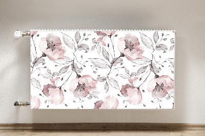 Decorative radiator mat Pastel poppies