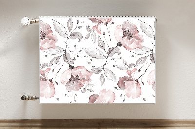 Decorative radiator mat Pastel poppies