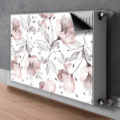 Decorative radiator mat Pastel poppies