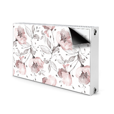 Decorative radiator mat Pastel poppies