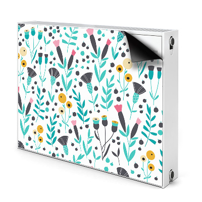 Decorative radiator cover Scandinavian flowers