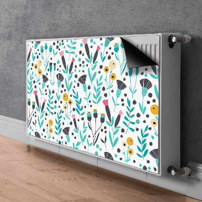 Decorative radiator cover Scandinavian flowers