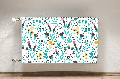 Decorative radiator cover Scandinavian flowers