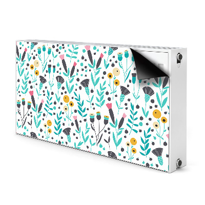 Decorative radiator cover Scandinavian flowers