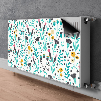 Decorative radiator cover Scandinavian flowers