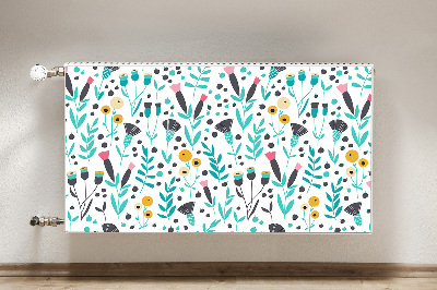 Decorative radiator cover Scandinavian flowers