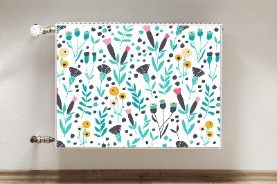 Decorative radiator cover Scandinavian flowers