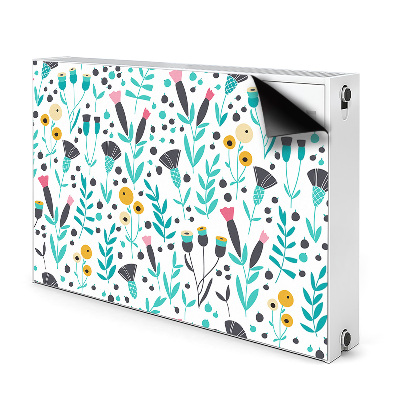 Decorative radiator cover Scandinavian flowers