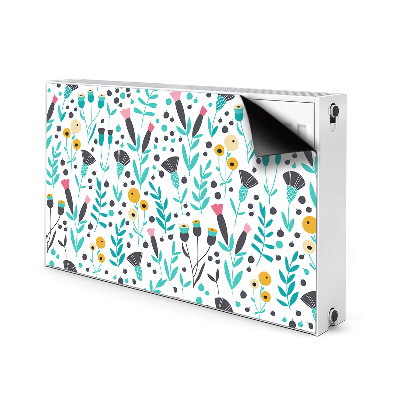 Decorative radiator cover Scandinavian flowers