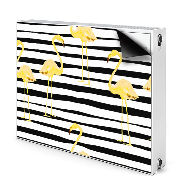 Magnetic radiator mat Golden flamingos