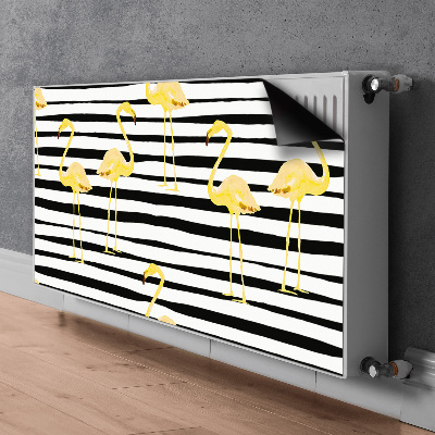 Magnetic radiator mat Golden flamingos