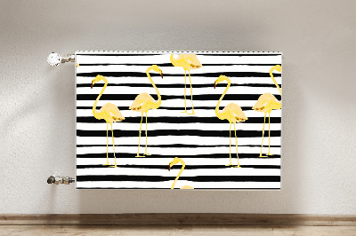 Magnetic radiator mat Golden flamingos