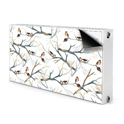 Magnetic radiator mat Sparrows on branches