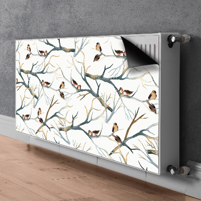 Magnetic radiator mat Sparrows on branches