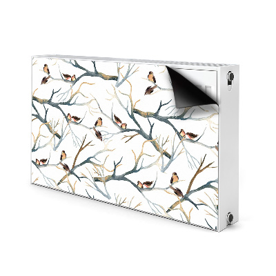 Magnetic radiator mat Sparrows on branches