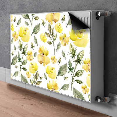 Magnetic radiator mat Yellow flowers