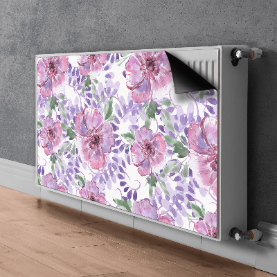 Magnetic radiator mat Purple flowers