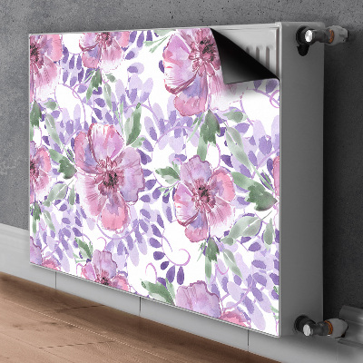 Magnetic radiator mat Purple flowers