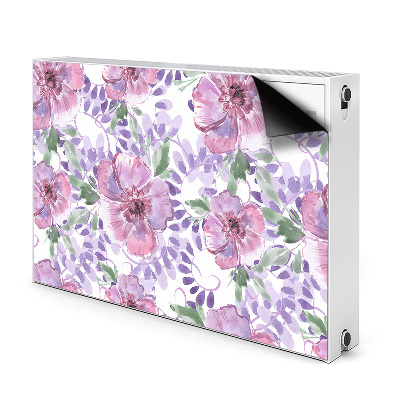 Magnetic radiator mat Purple flowers