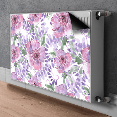 Magnetic radiator mat Purple flowers