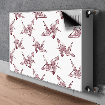 Magnetic radiator mat Origami birds