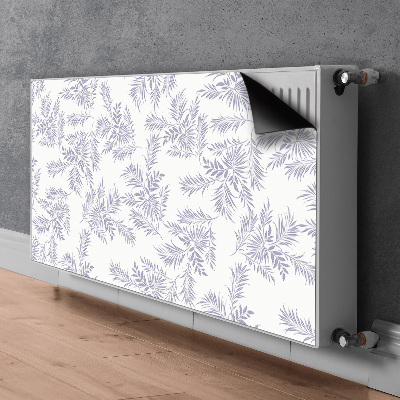 Decorative radiator cover Gray leaves