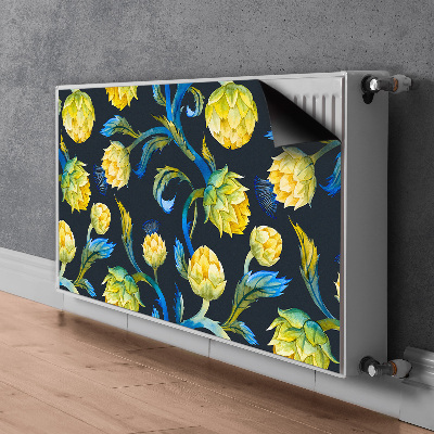 Printed radiator mat Artichoke flowers