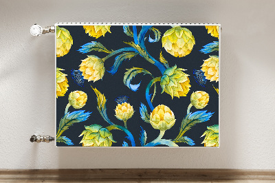 Printed radiator mat Artichoke flowers