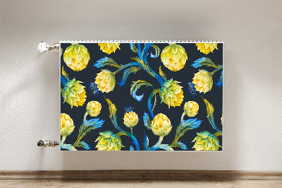 Printed radiator mat Artichoke flowers