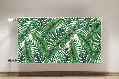 Decorative radiator cover Tropical leaves