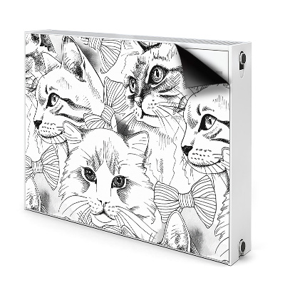 Decorative radiator cover Sketched cats