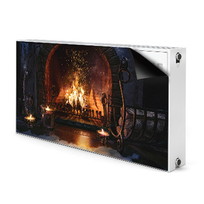 Magnetic radiator mat Winter fireplace