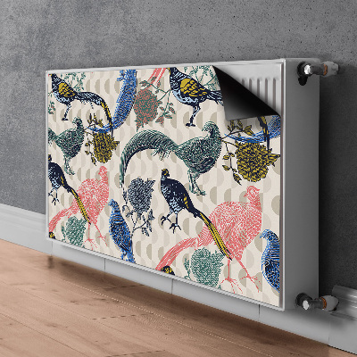Magnetic radiator cover Painted quails